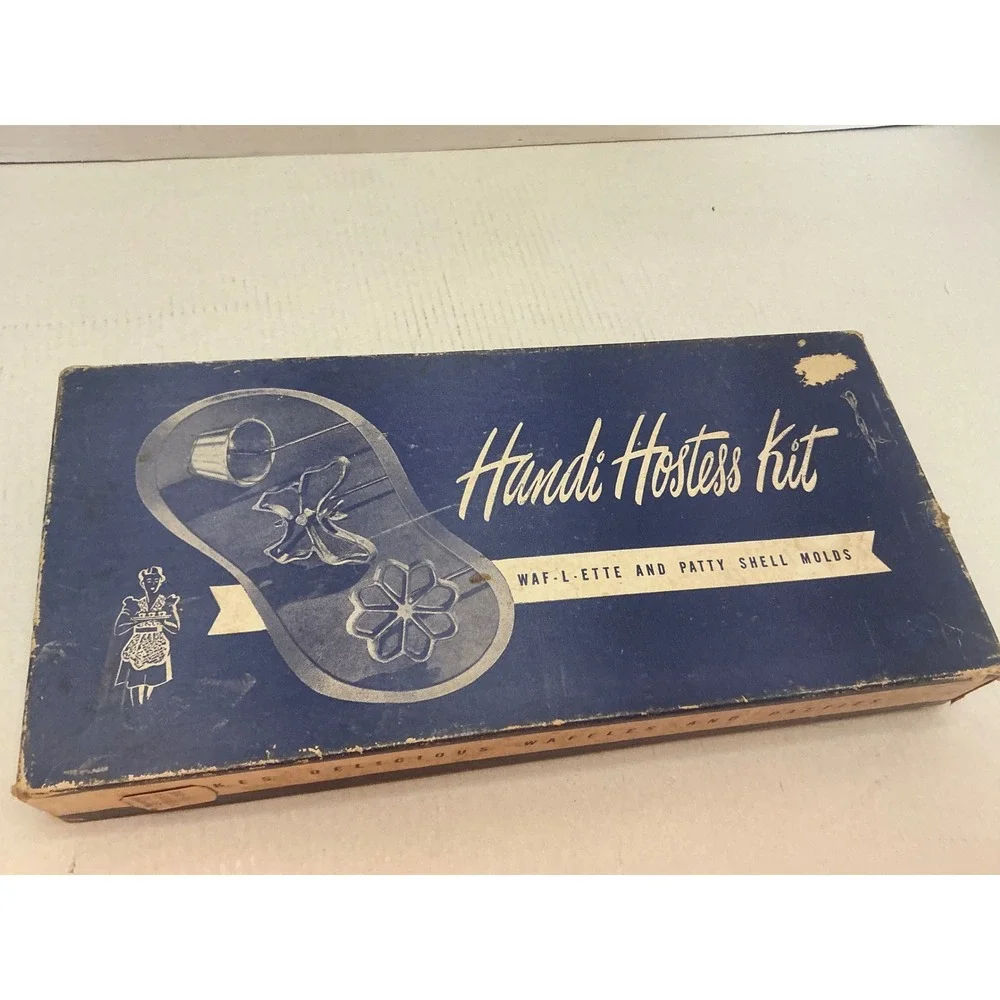 Bonley Vintage Handi Hostess Kit Rosette Waffle Patty Shell Molds Cast Aluminum